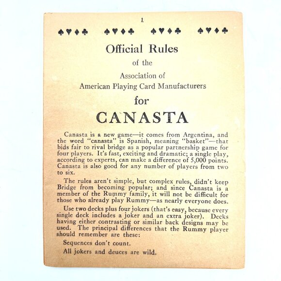 Vintage Canasta New Argentine Rummy Card Game With Official Rules & Box Complete - Picture 5 of 15
